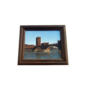 Scaligeri Castle Paintaing Handmade and Signed by Howard F. Haug